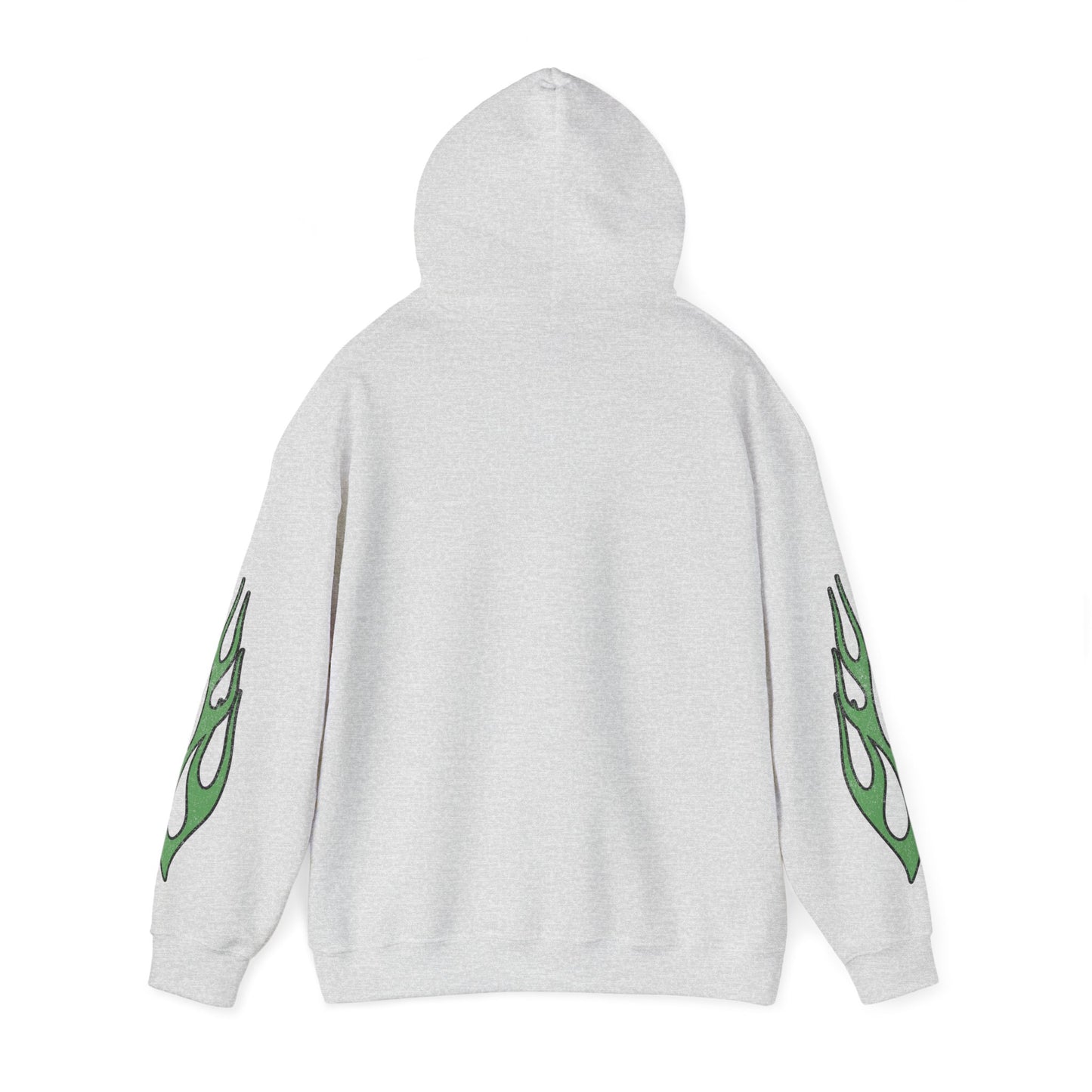 Green Flame Hoodie - Ash
