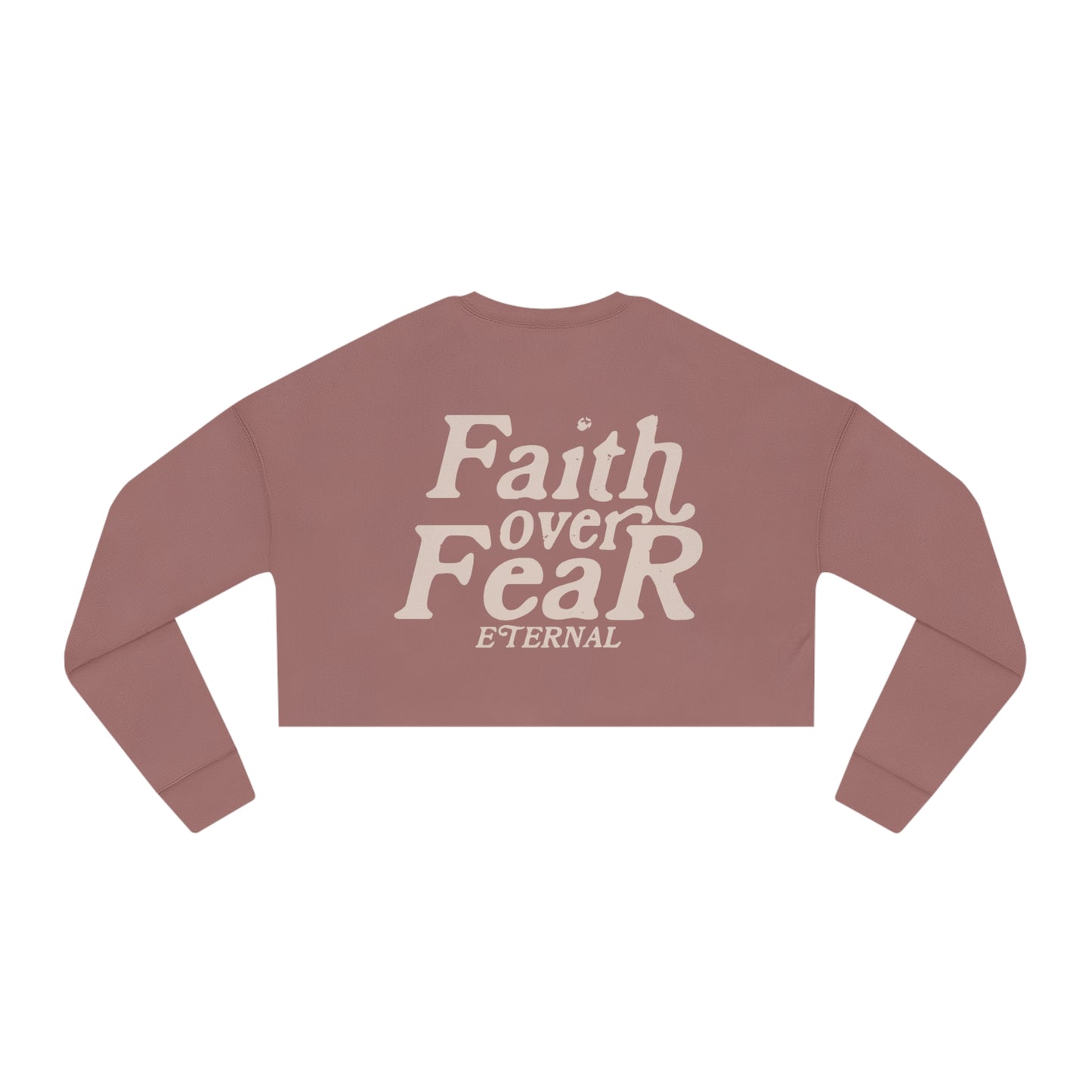 Faith Over Fear Cropped Sweater - Mauve