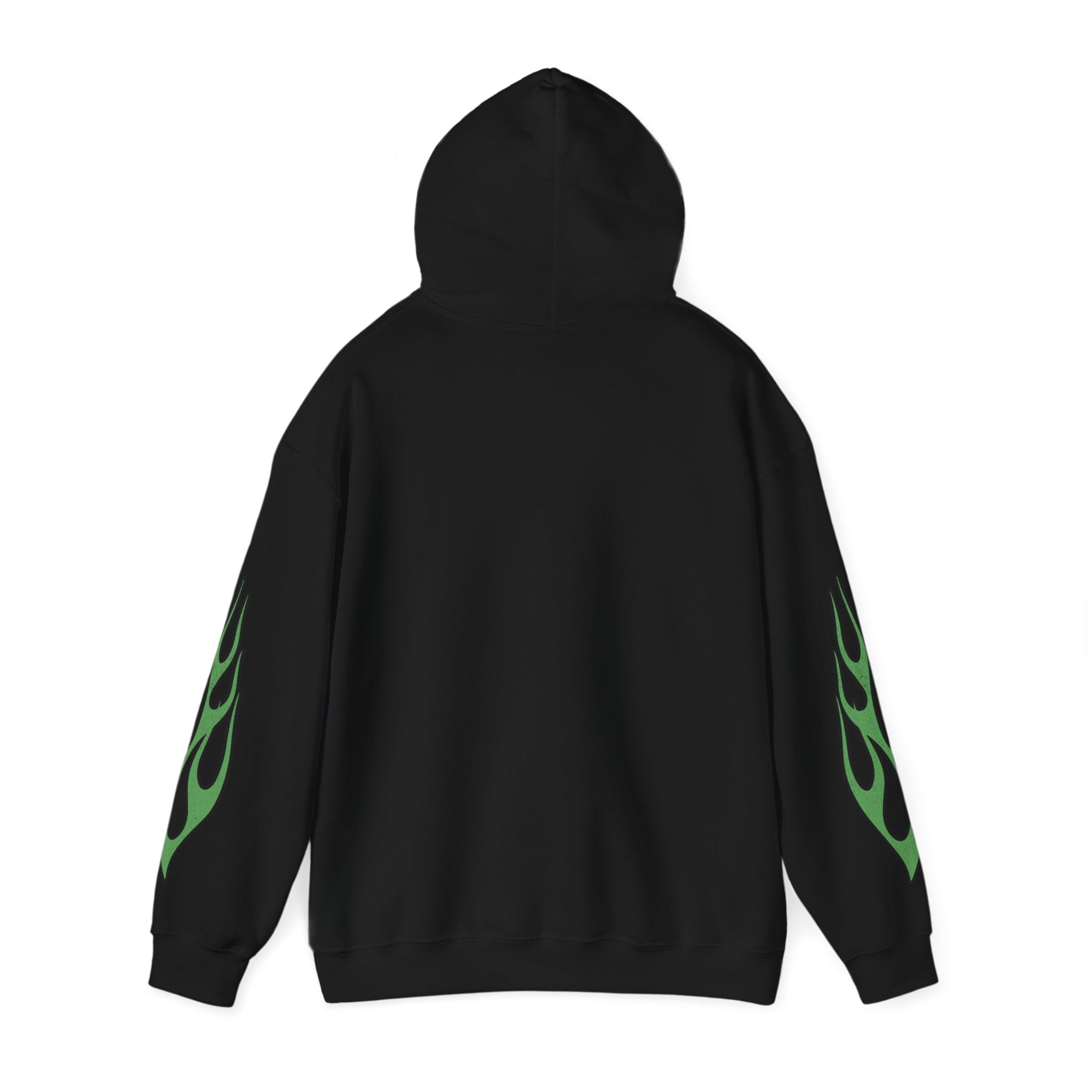 Green Flame Hoodie - Black