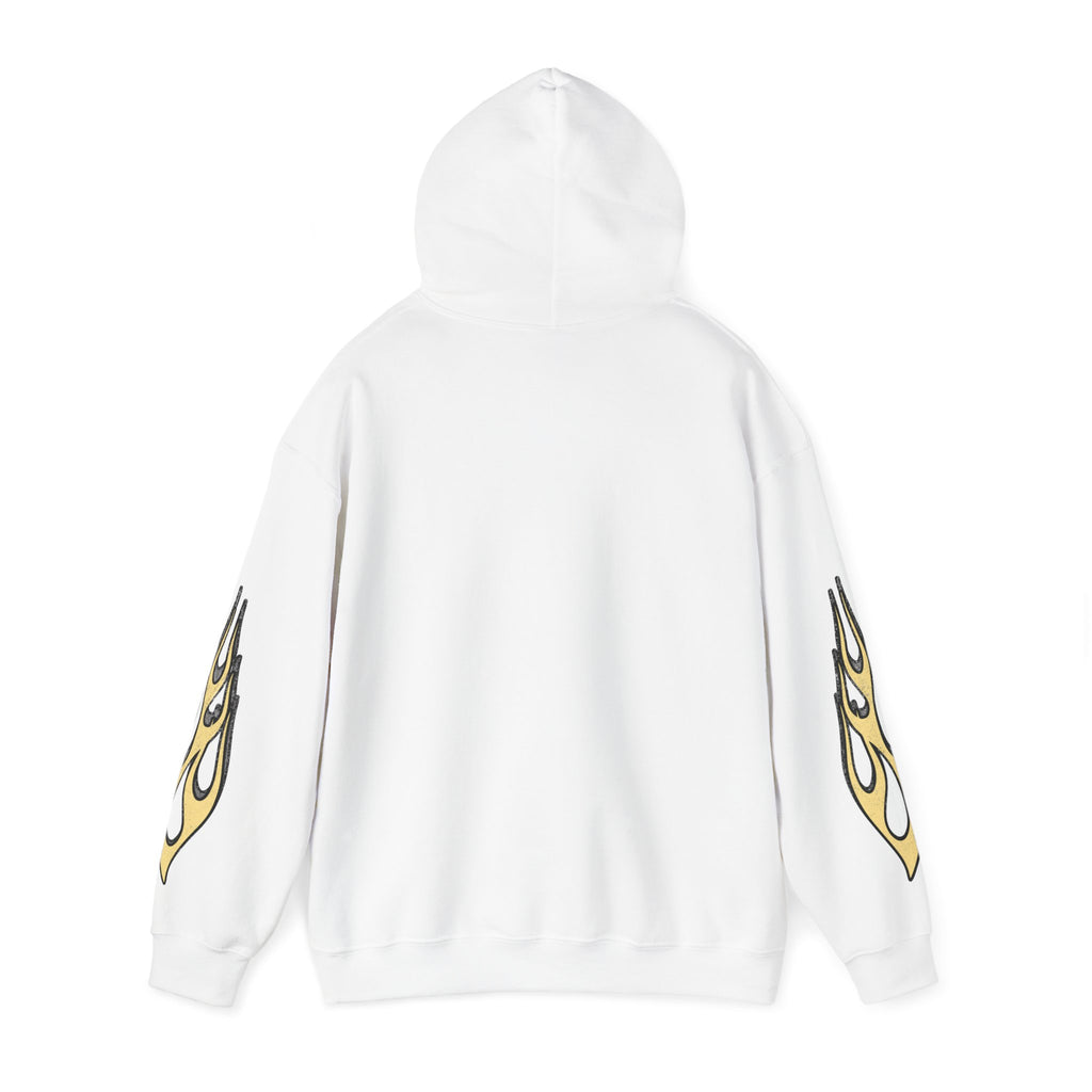 Yellow Flame Hoodie - White
