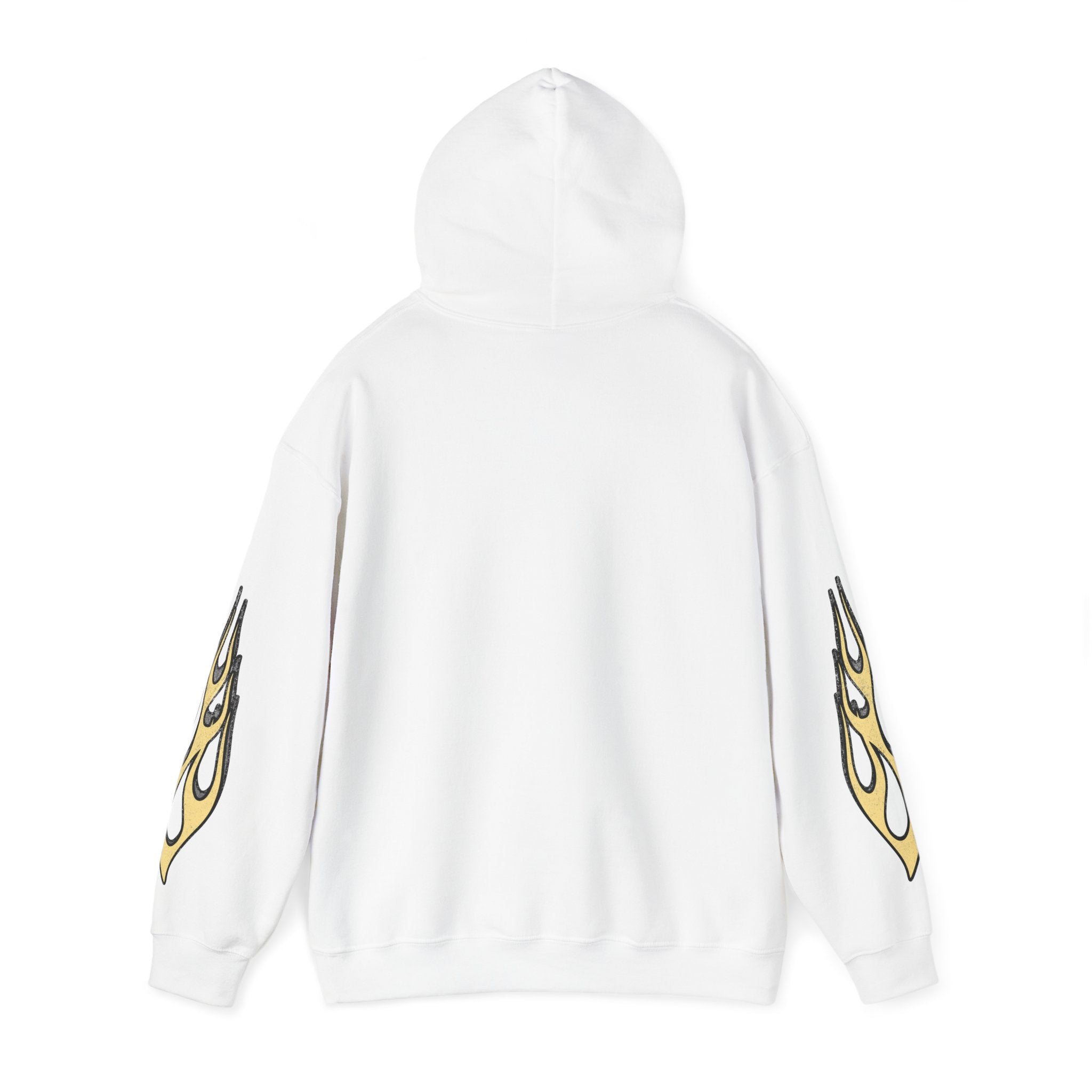 Yellow Flame Hoodie - White