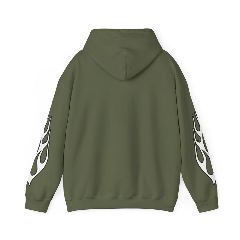 White Flame Hoodie - Military Green