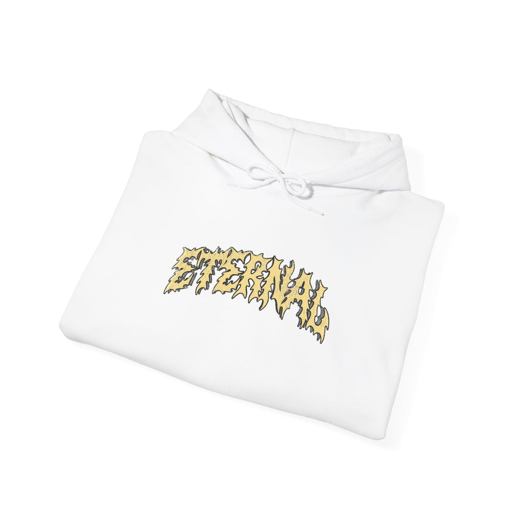 Yellow Flame Hoodie - White