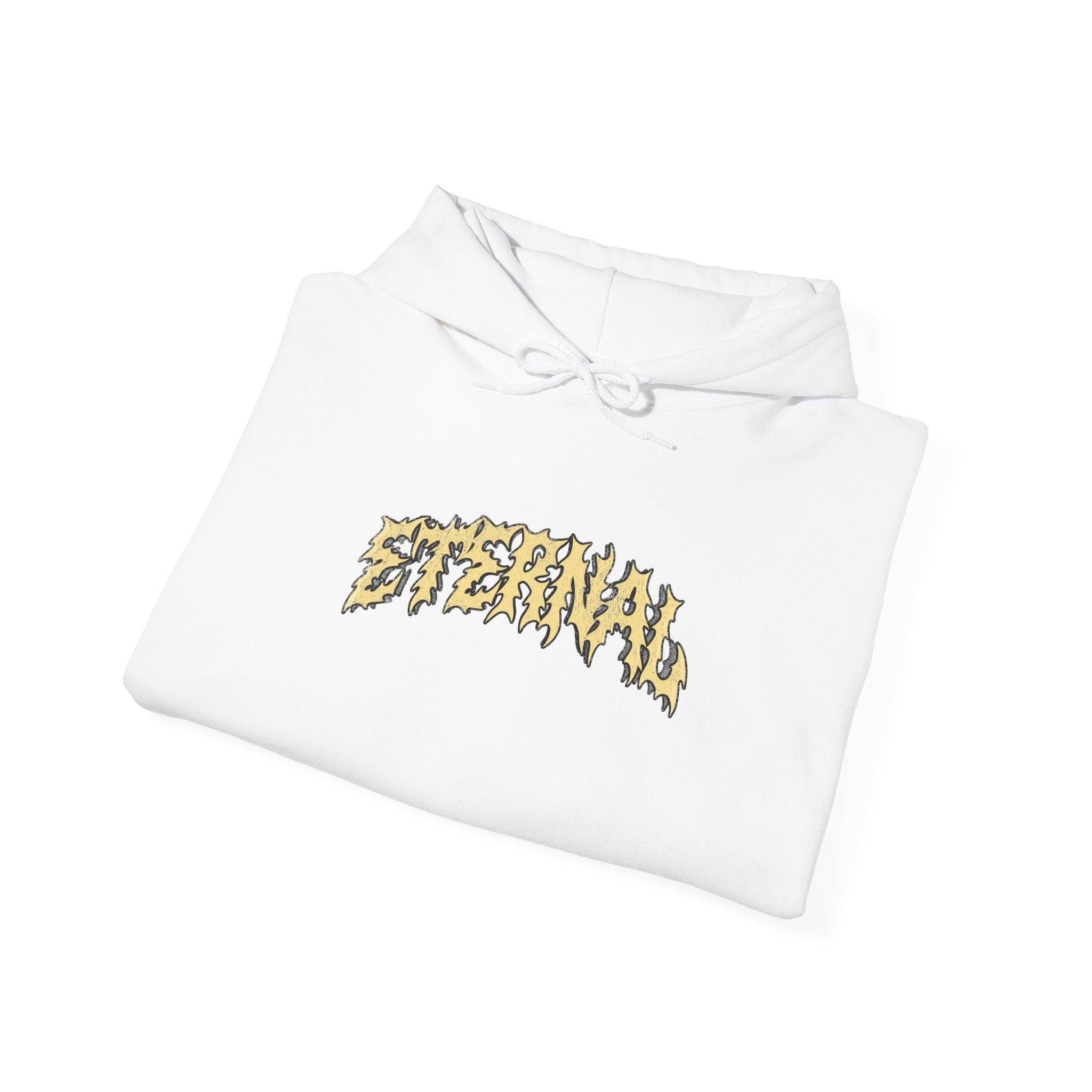 Yellow Flame Hoodie - White