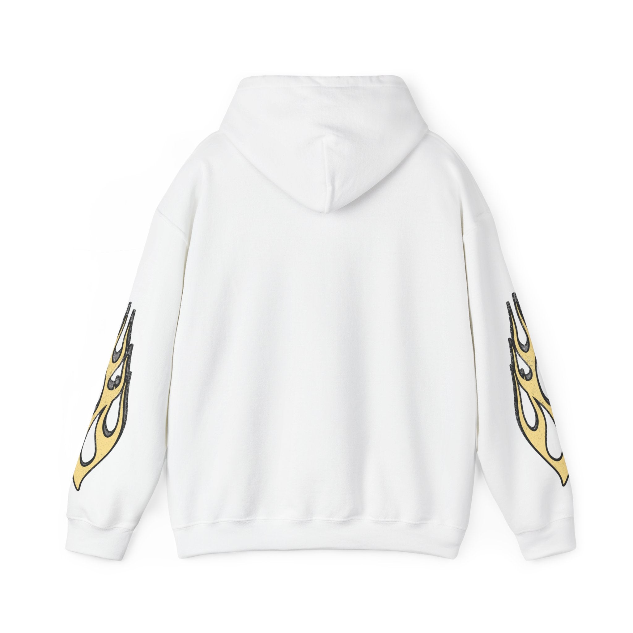Yellow Flame Hoodie - White