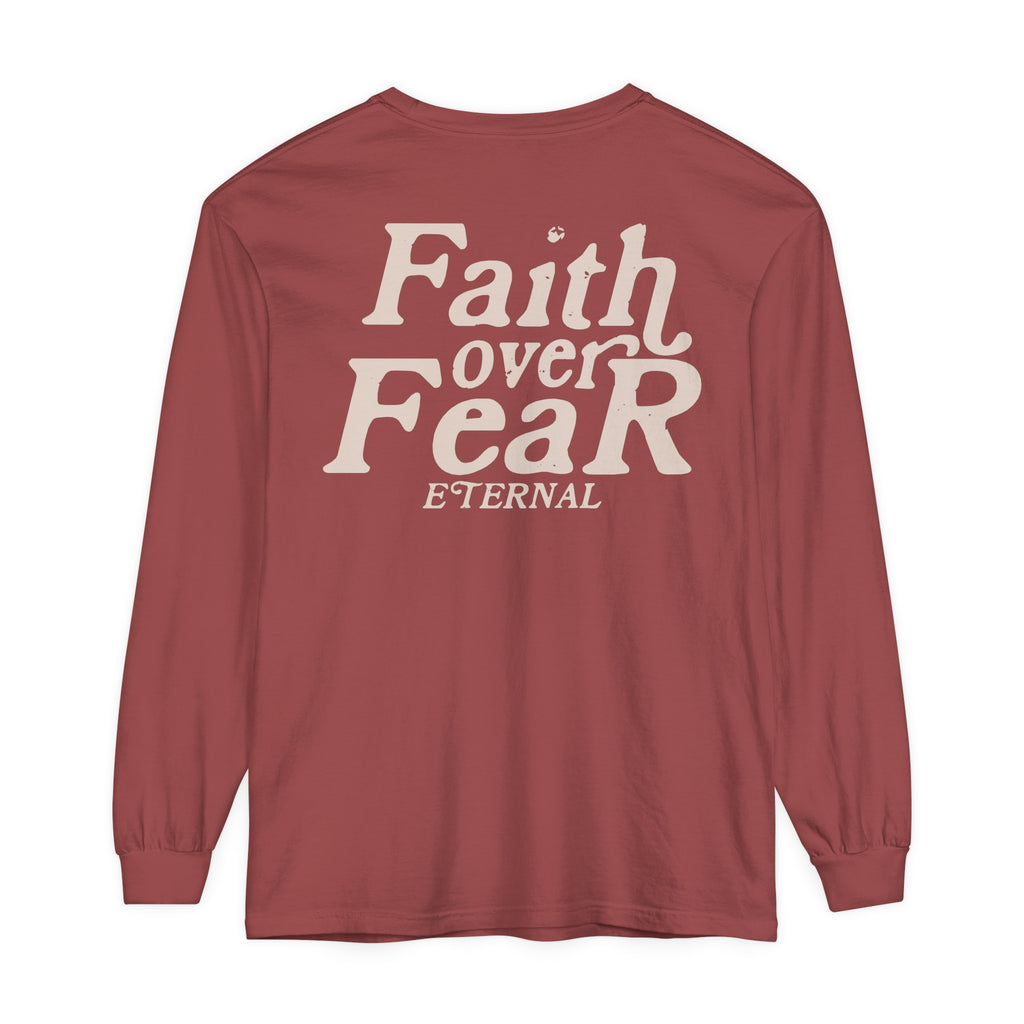 Faith Over Fear Long Sleeve - Brick