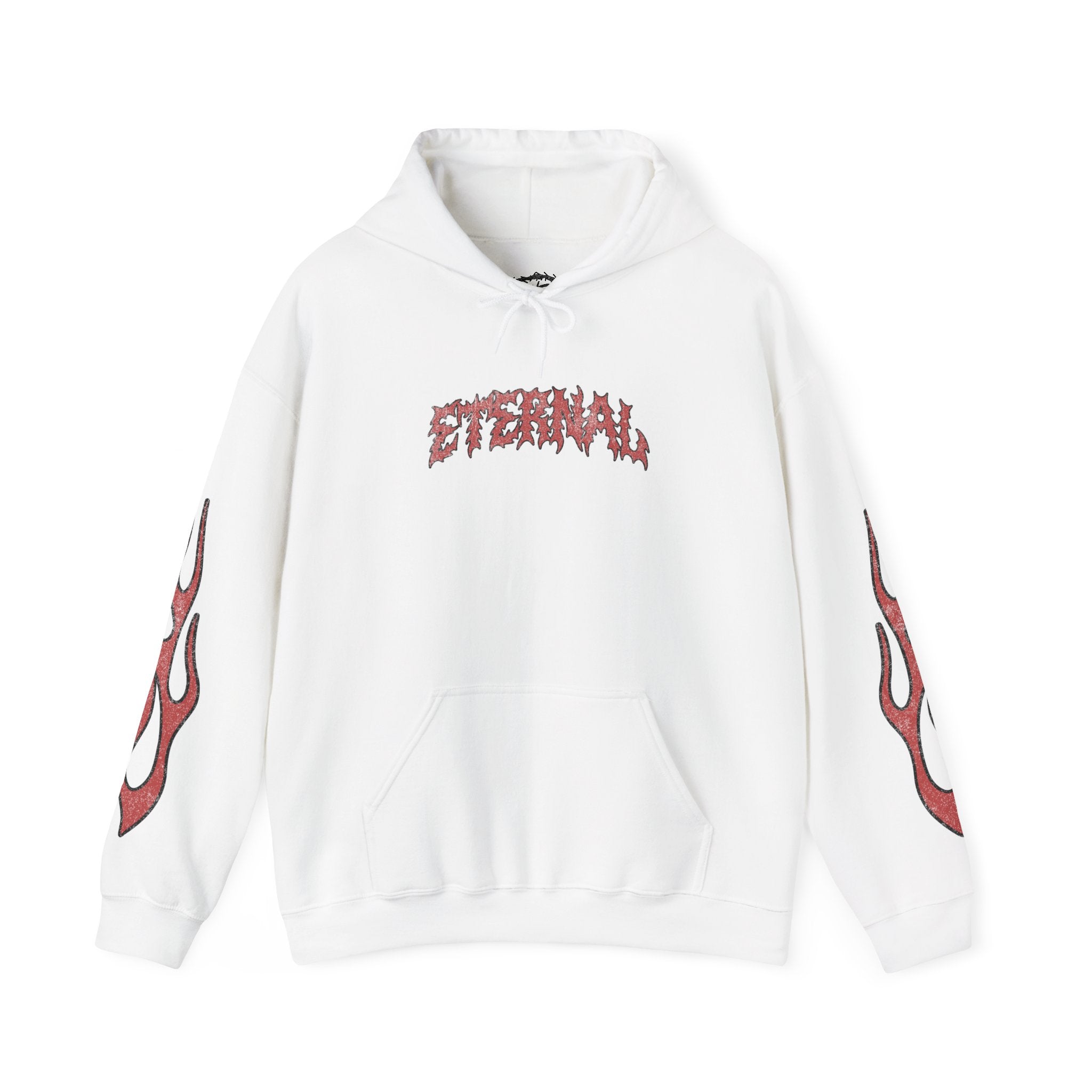 Red Flame Hoodie - White