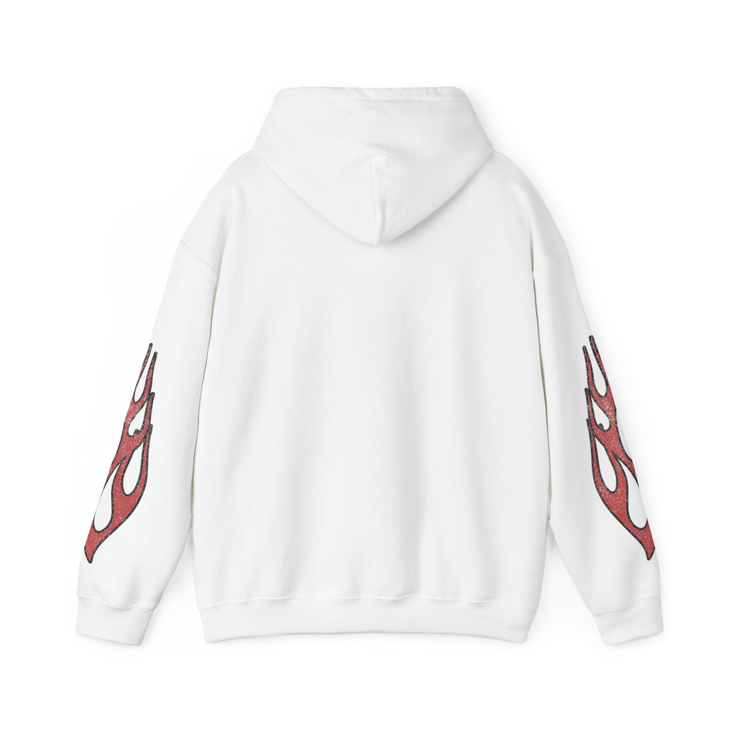 Red Flame Hoodie - White