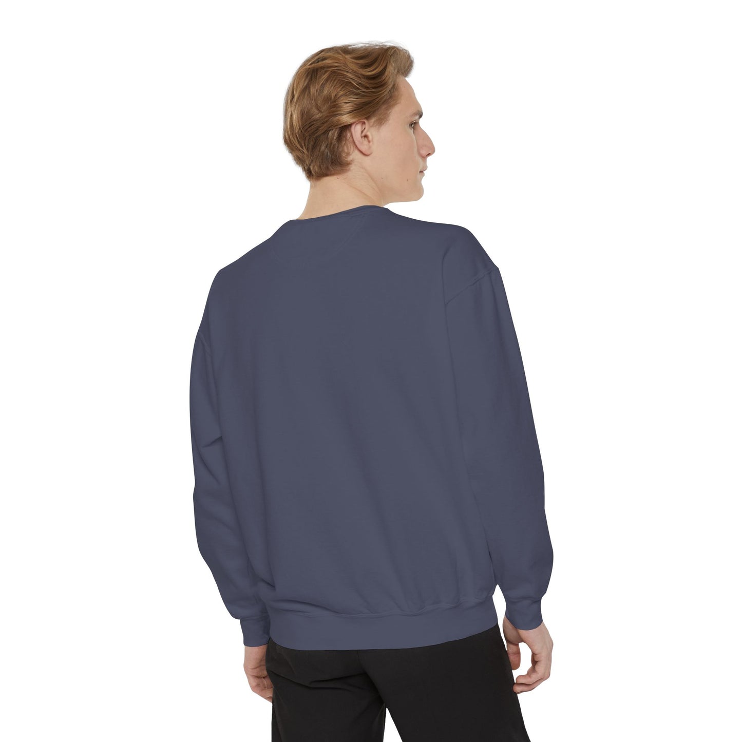 Embroidered Faith Over Fear Crewneck - Denim