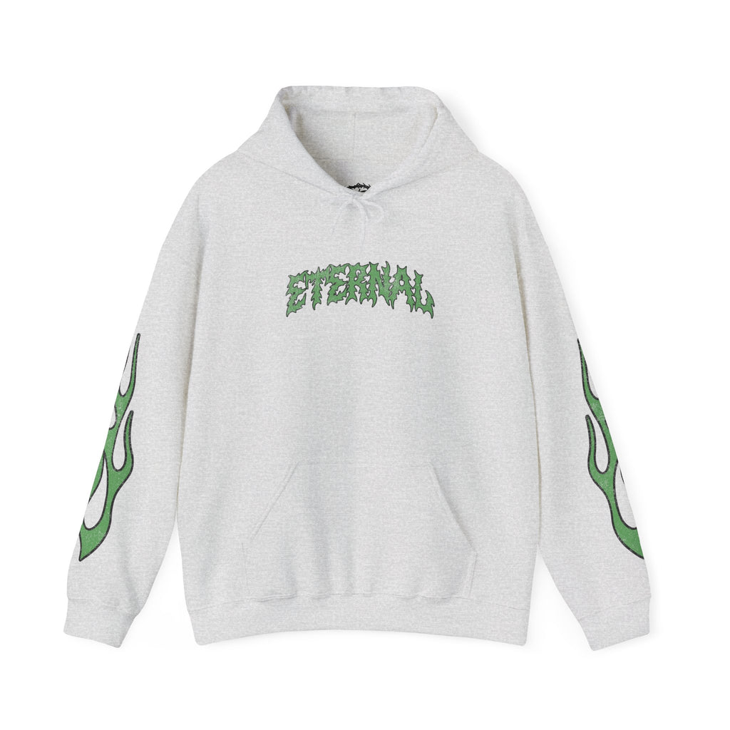 Green Flame Hoodie - Ash