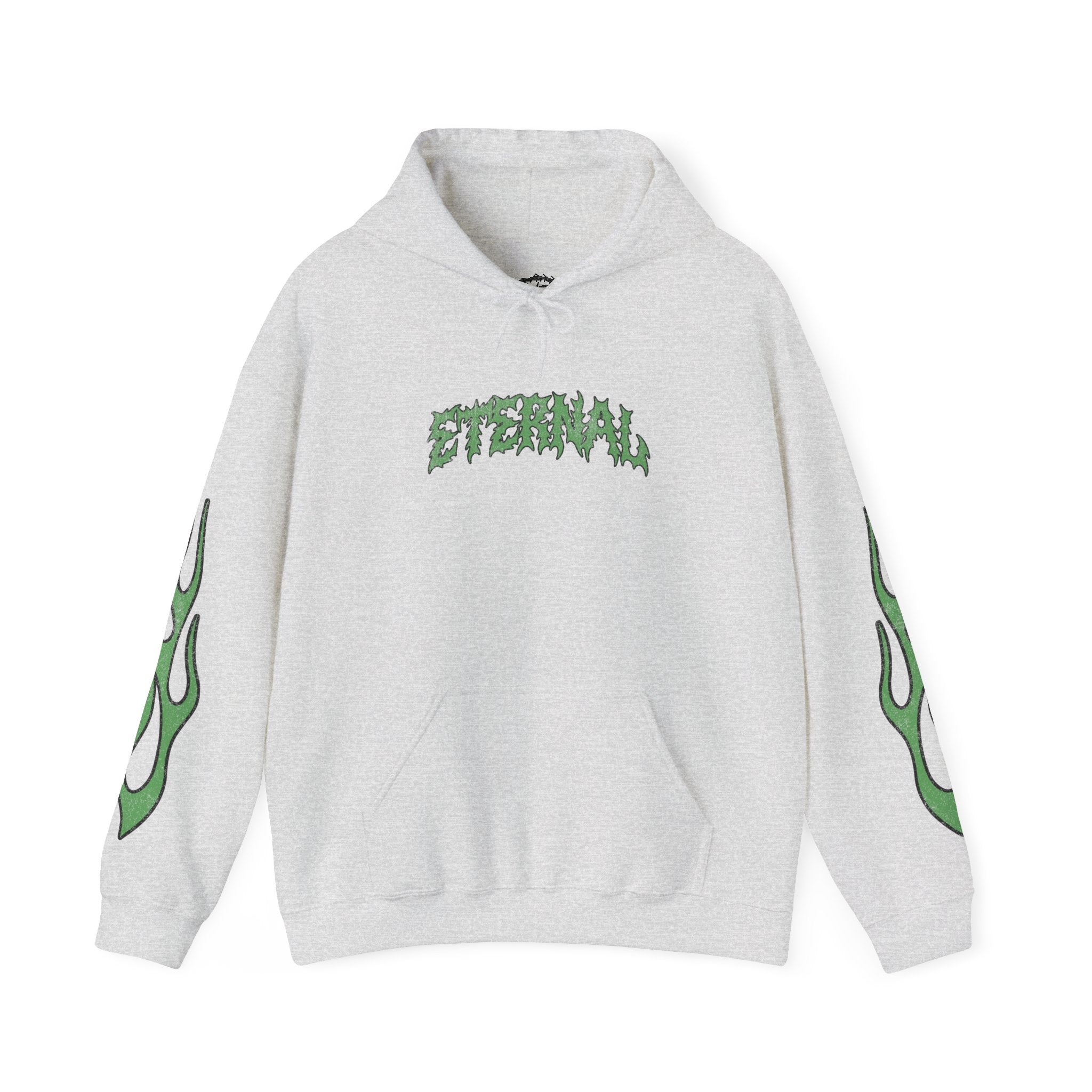 Green Flame Hoodie - Ash
