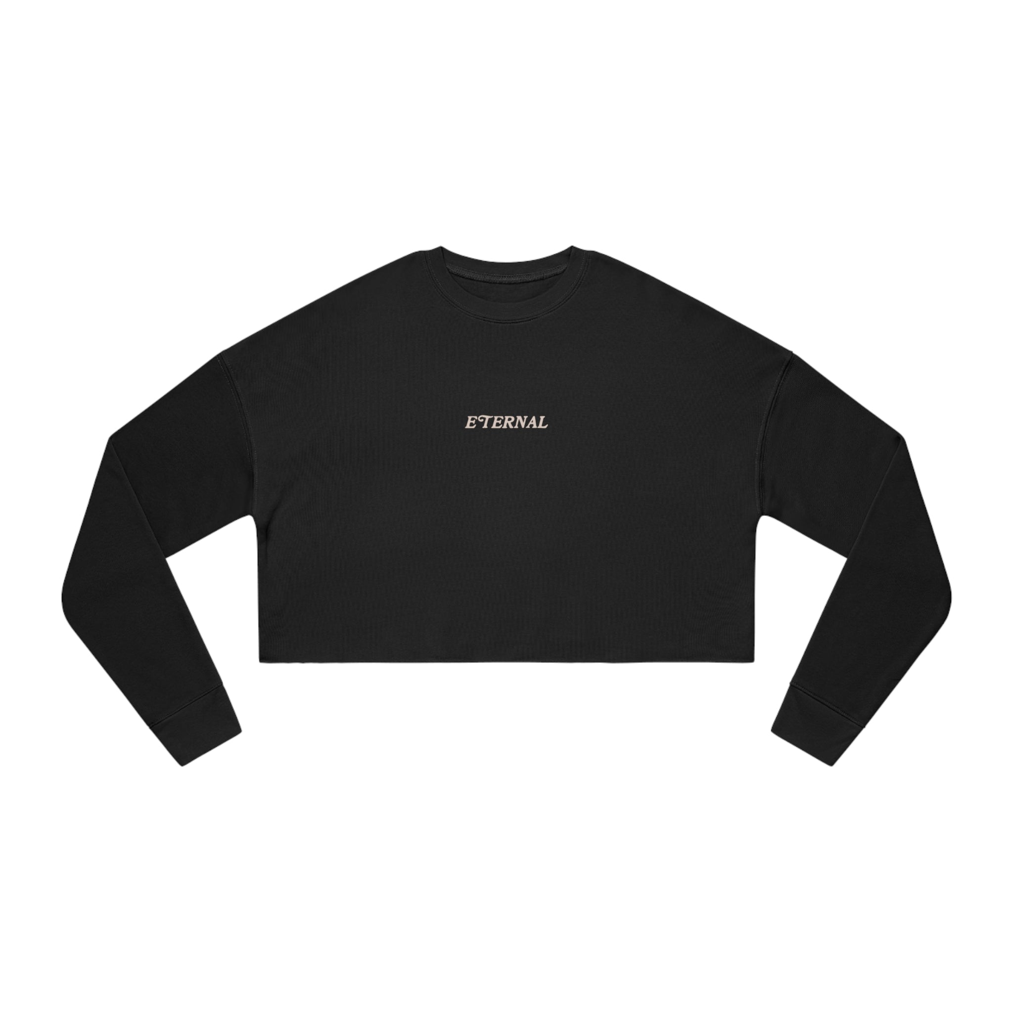 Faith Over Fear Cropped Sweater - Black