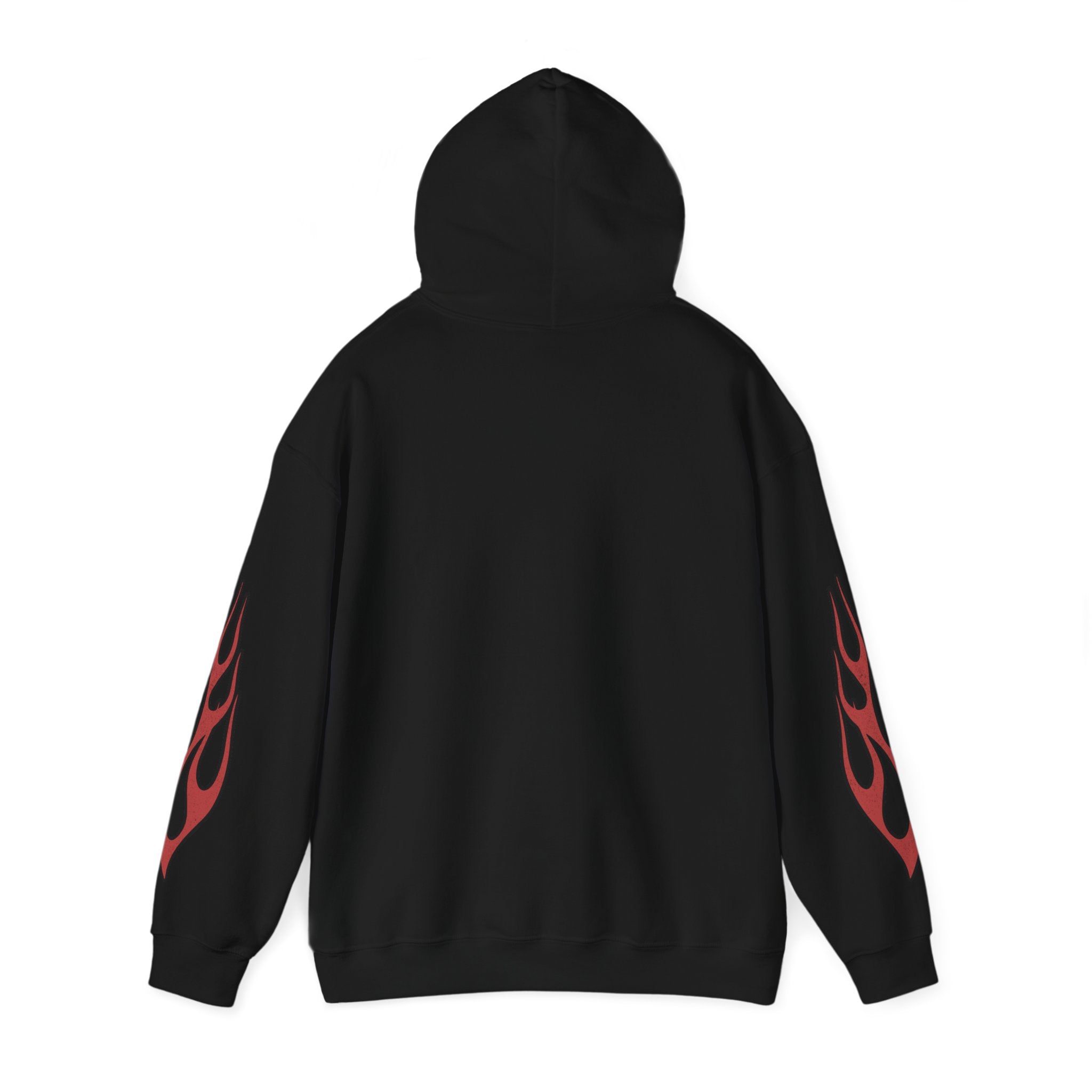 Red Flame Hoodie - Black