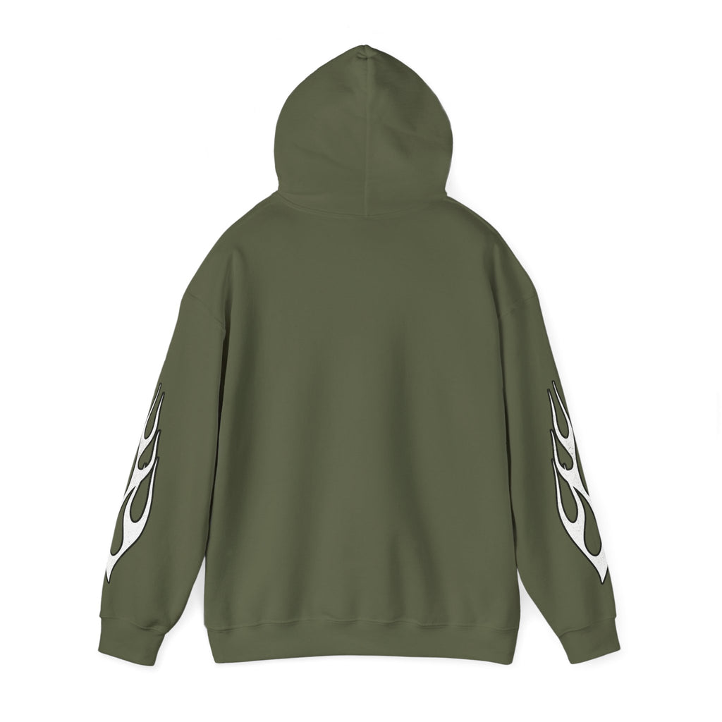 White Flame Hoodie - Military Green