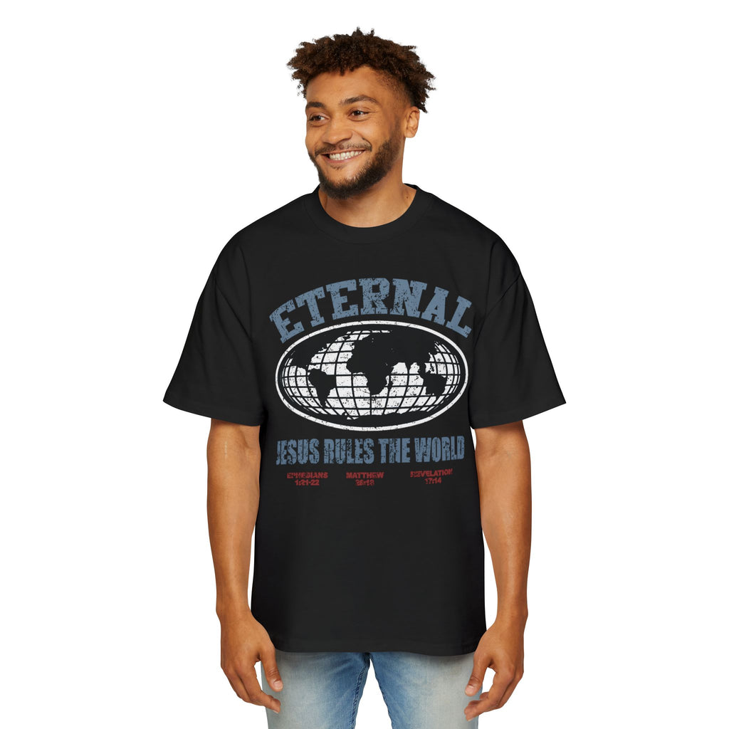 JESUS RULES THE WORLD TEE - BLACK