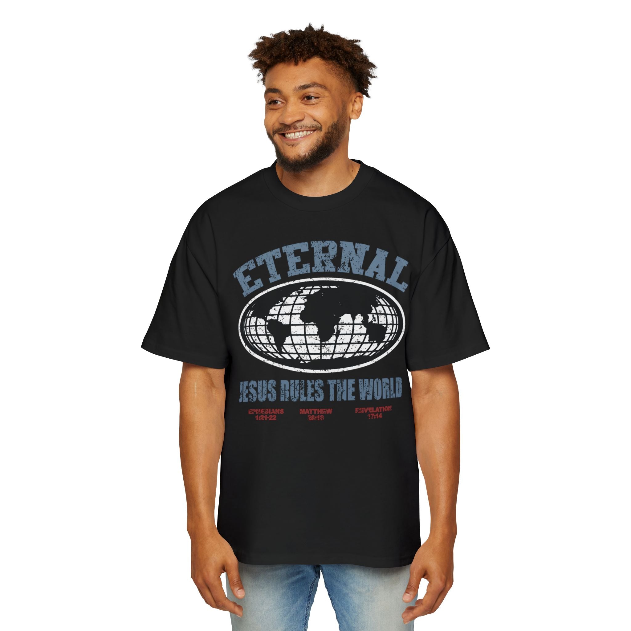 JESUS RULES THE WORLD TEE - BLACK