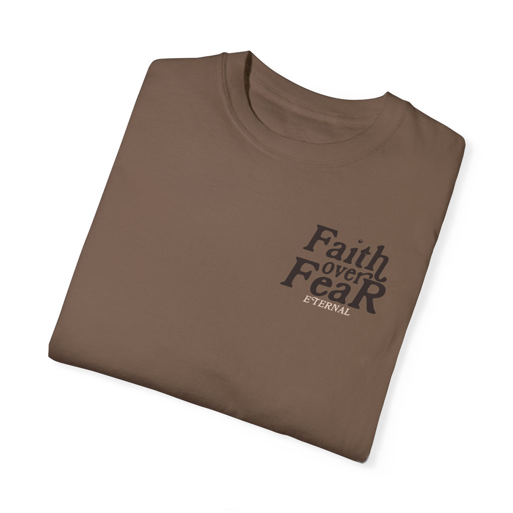 Faith Over Fear Tee - Black on Espresso