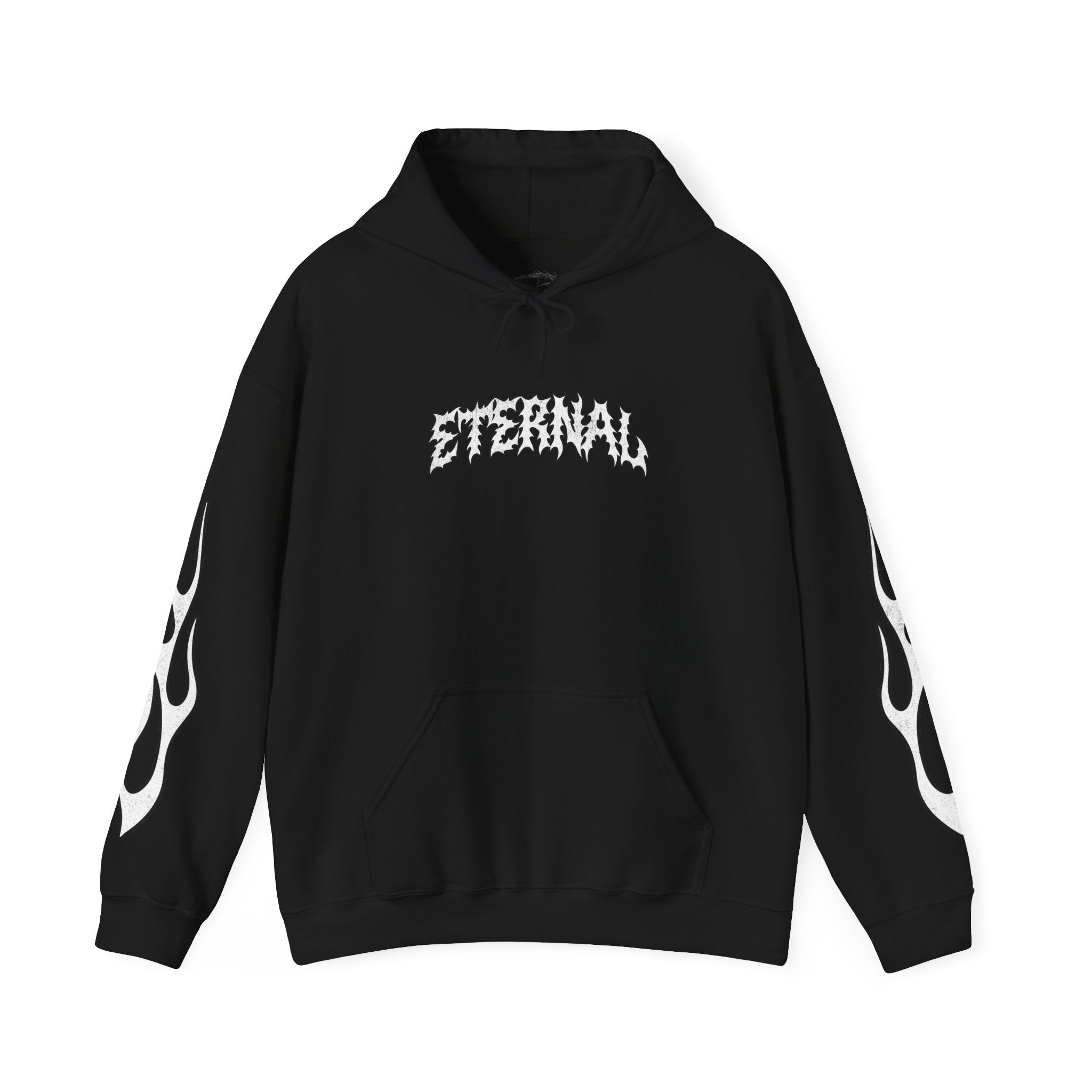 White Flame Hoodie - Black