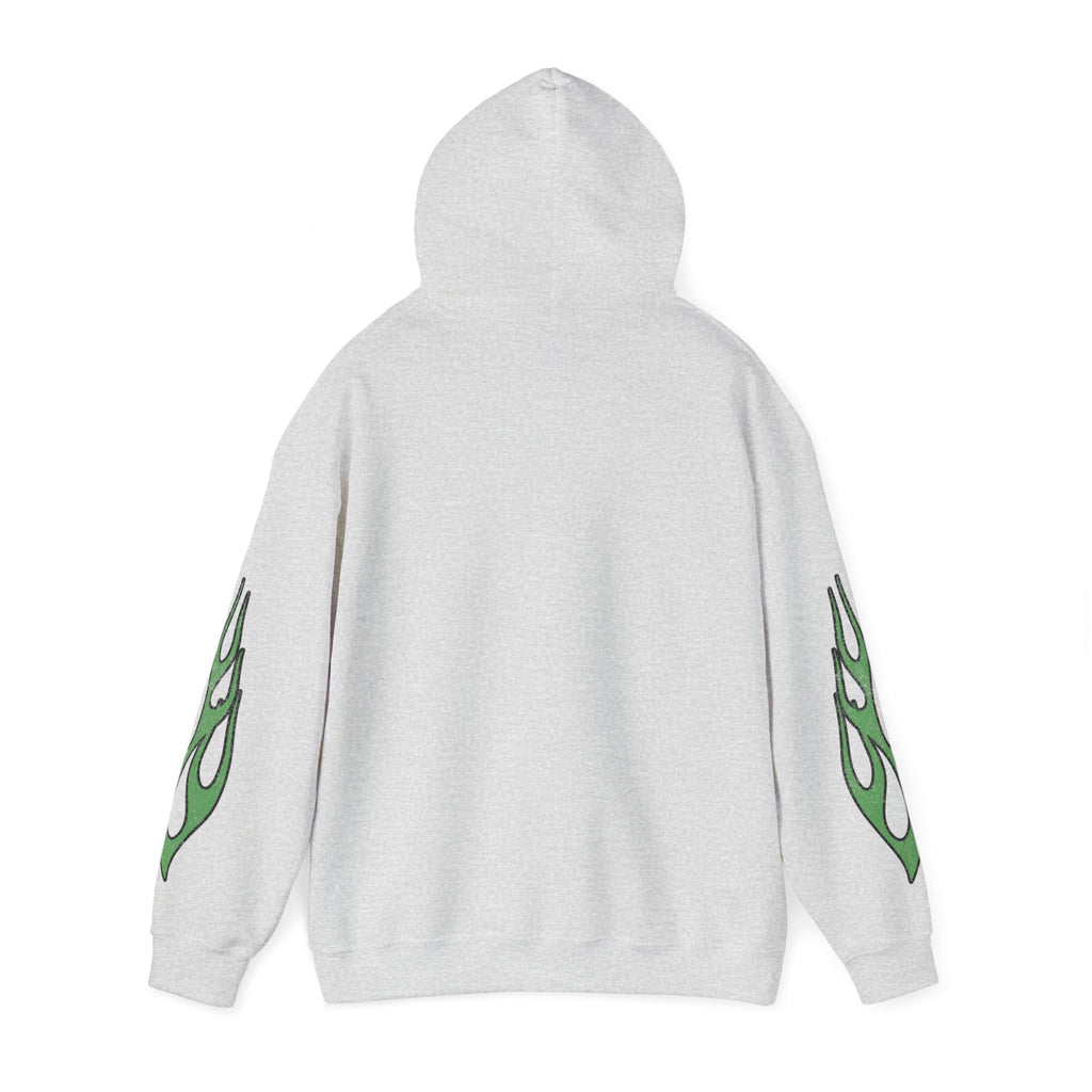Green Flame Hoodie - Ash
