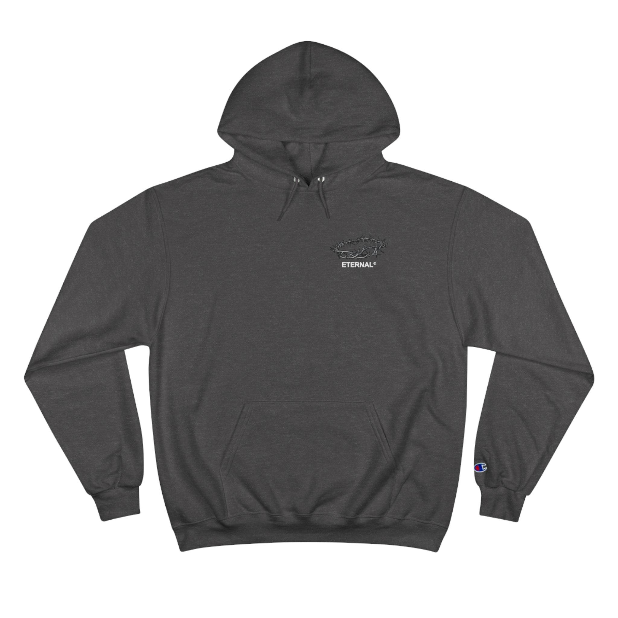 CROWN OF THORNS CHAMPION HOODIE - CHARCOAL HEATHER