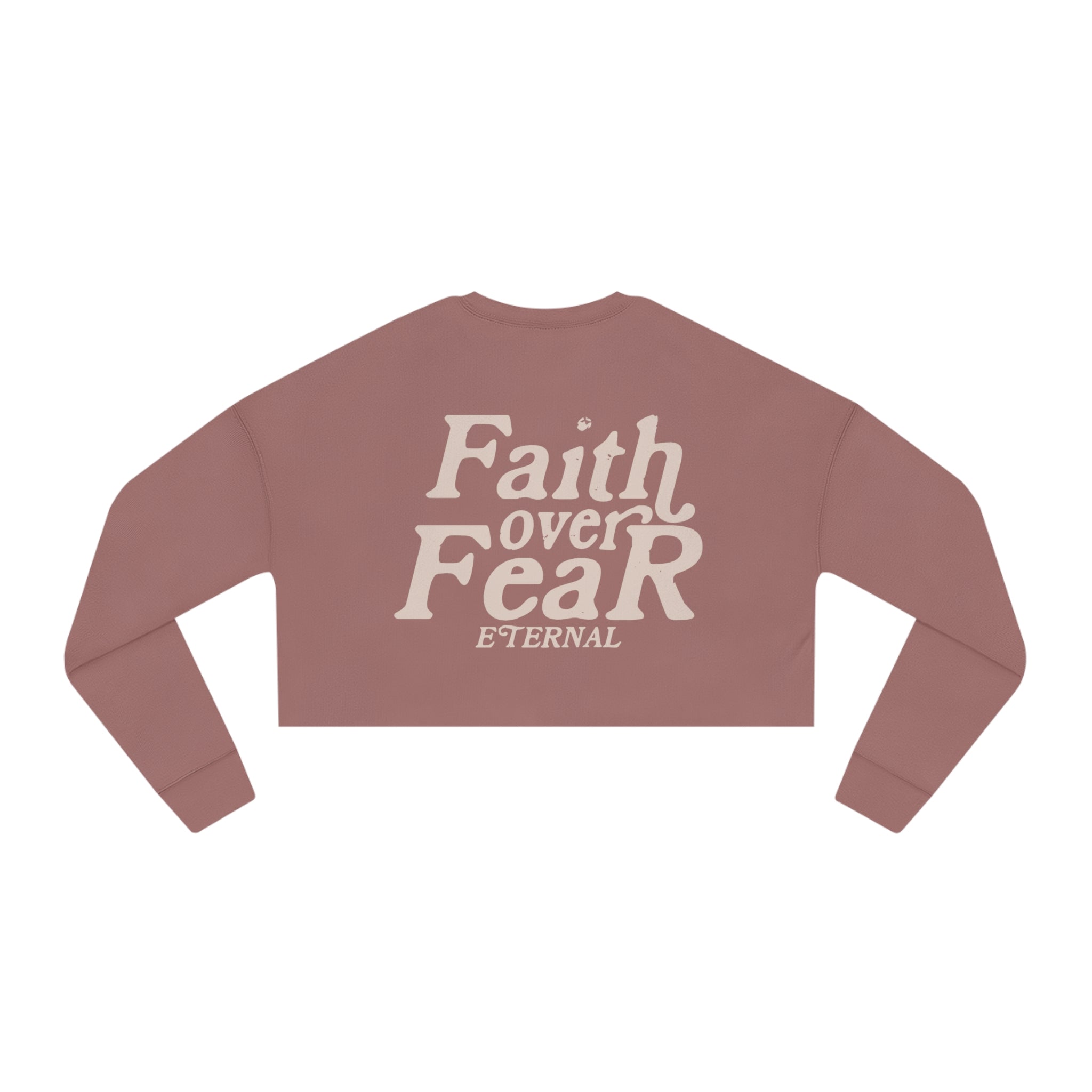 Faith Over Fear Cropped Sweater - Mauve