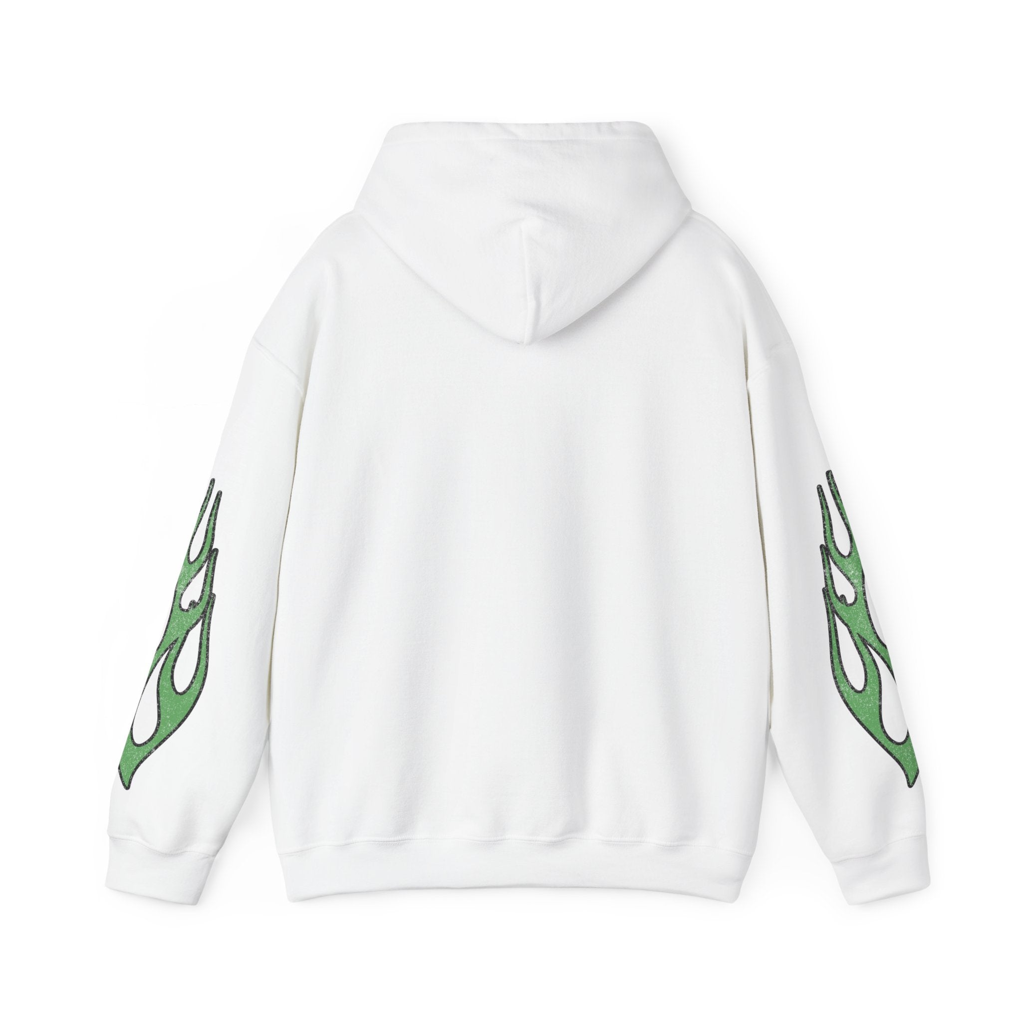 Green Flame Hoodie - White