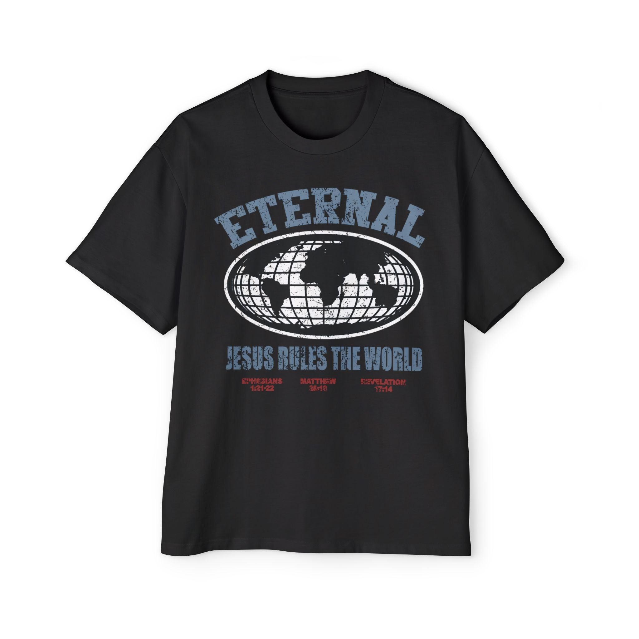JESUS RULES THE WORLD TEE - BLACK
