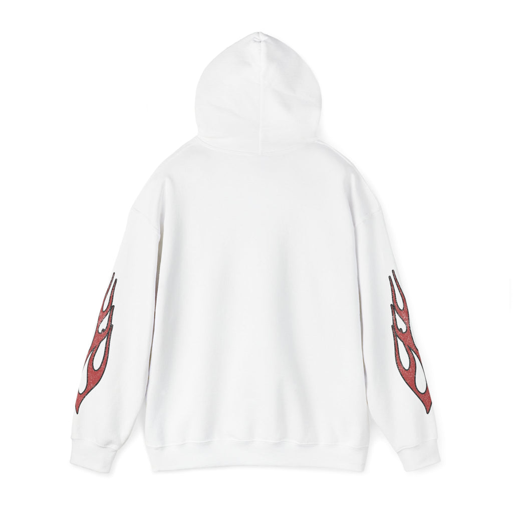 Red Flame Hoodie - White