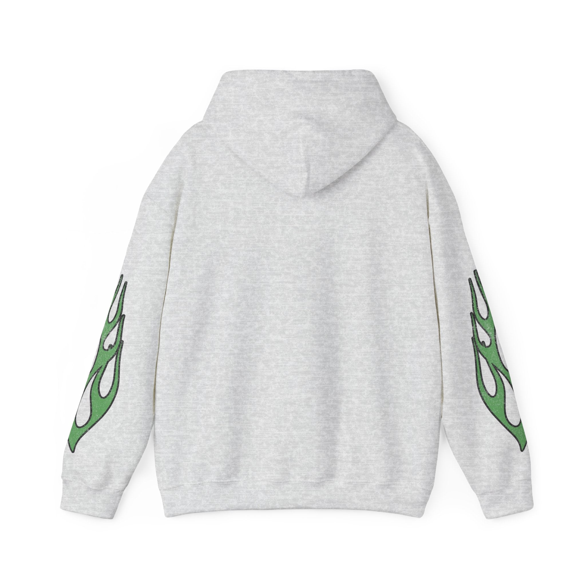 Green Flame Hoodie - Ash