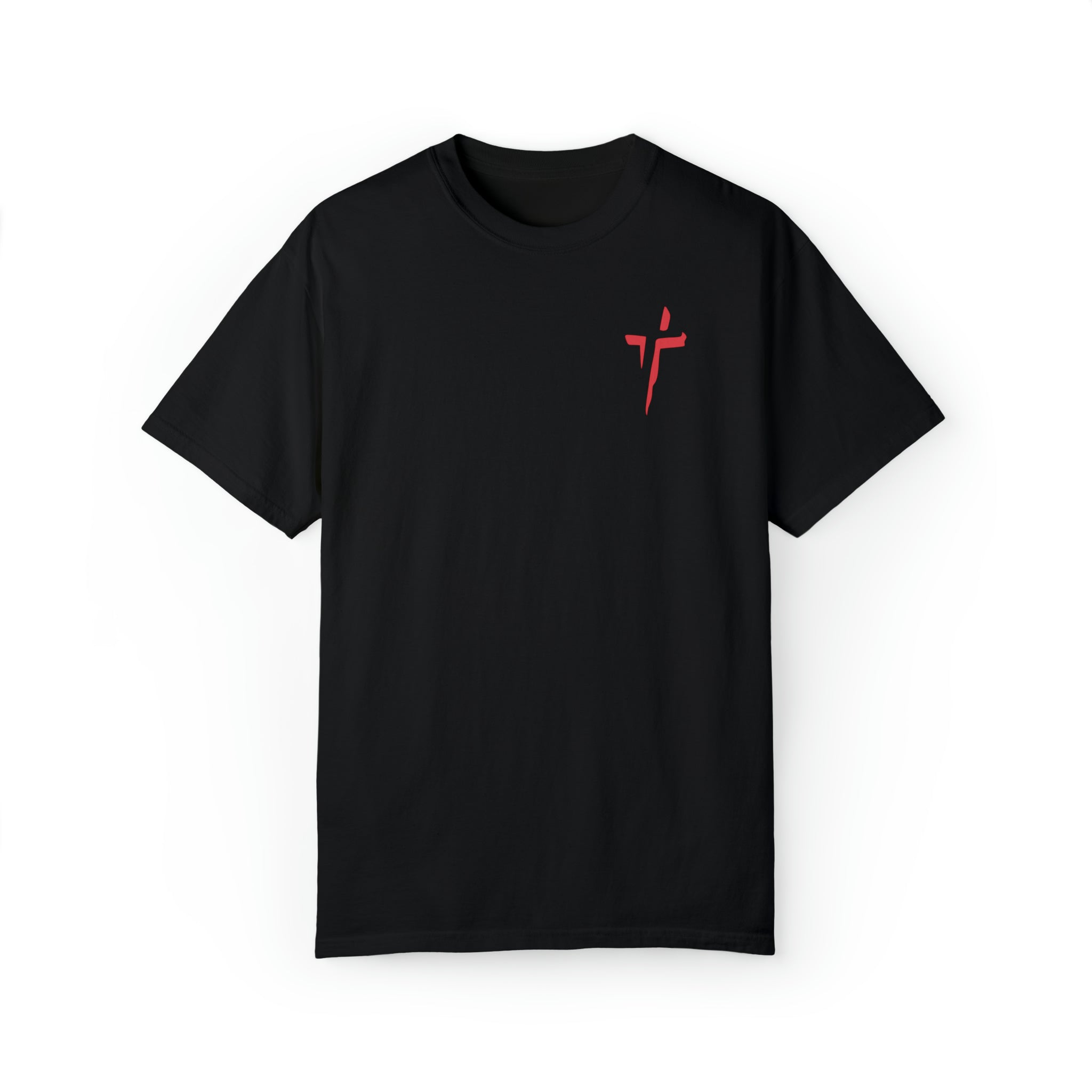 FOR GOD SO LOVED THE WORLD CROSS TEE - BLACK