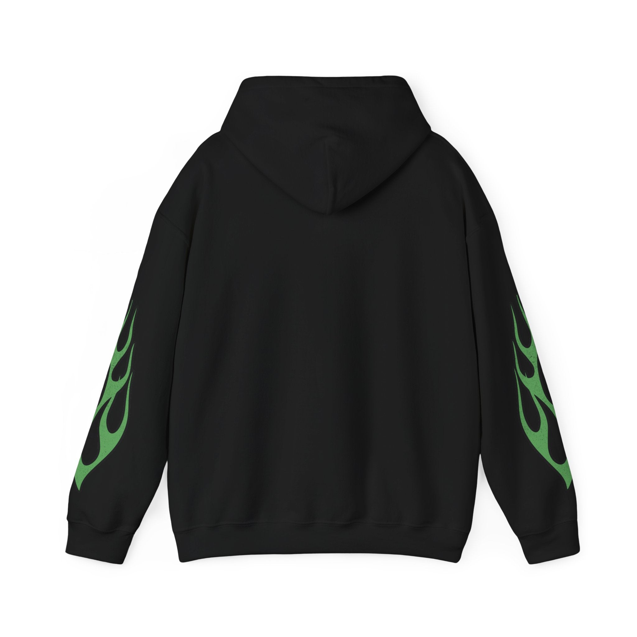 Green Flame Hoodie - Black