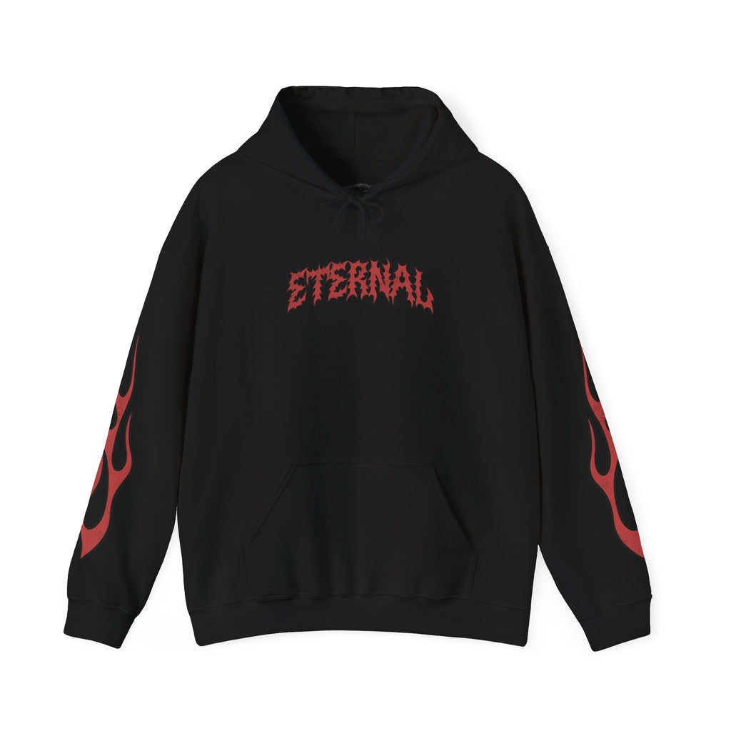 Red Flame Hoodie - Black