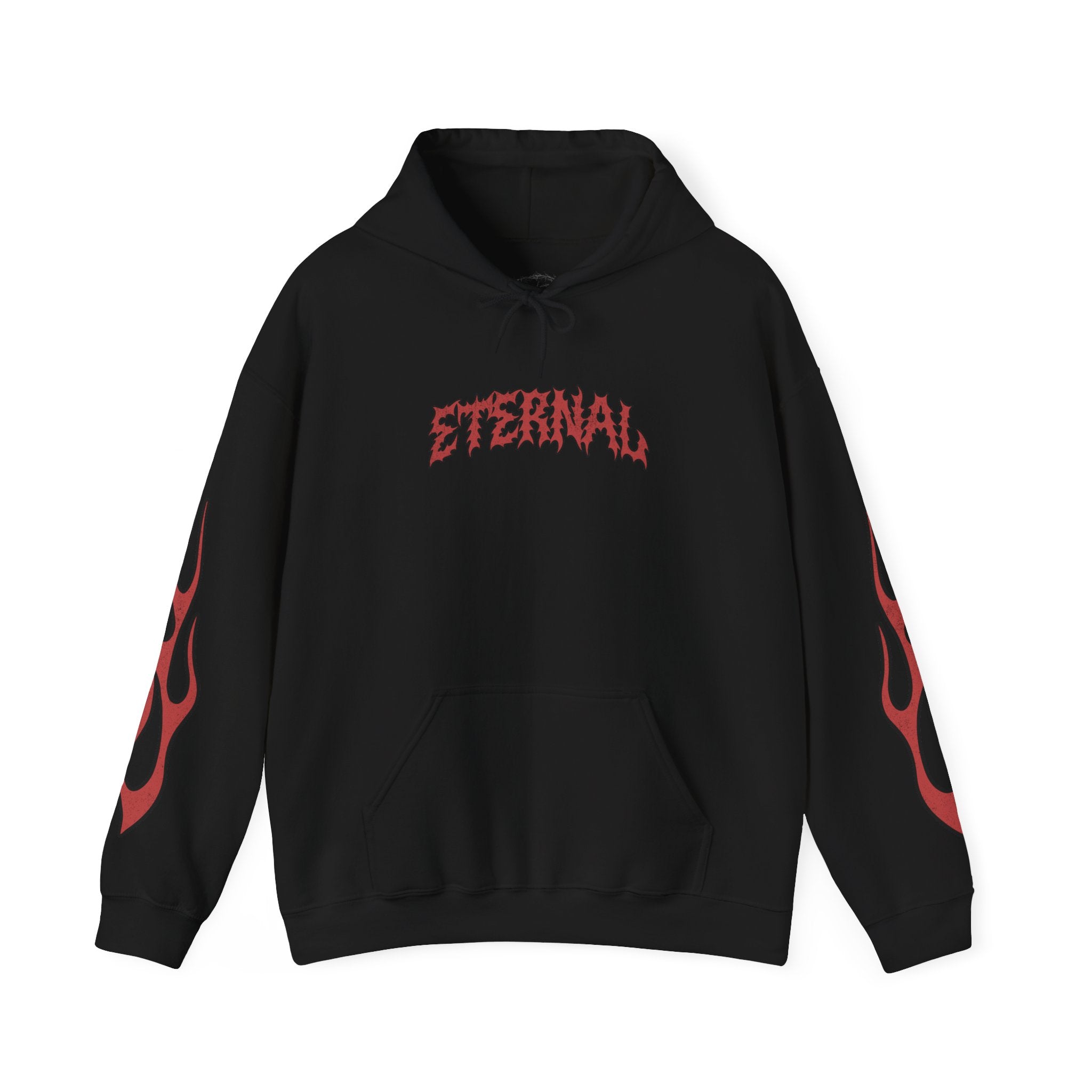 Red Flame Hoodie - Black