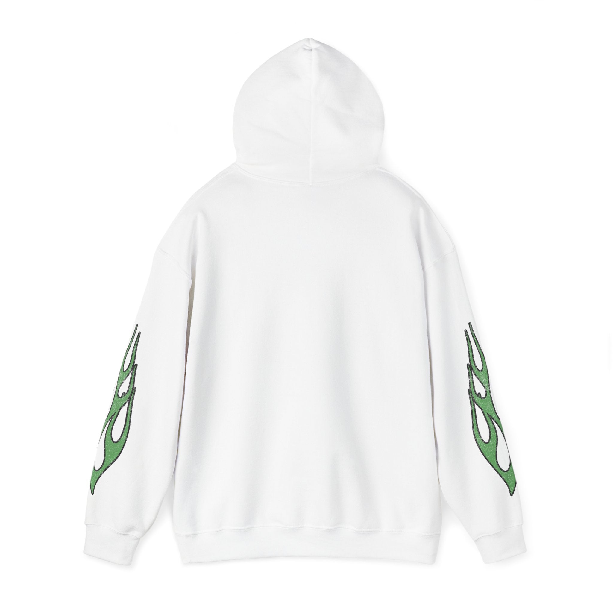 Green Flame Hoodie - White