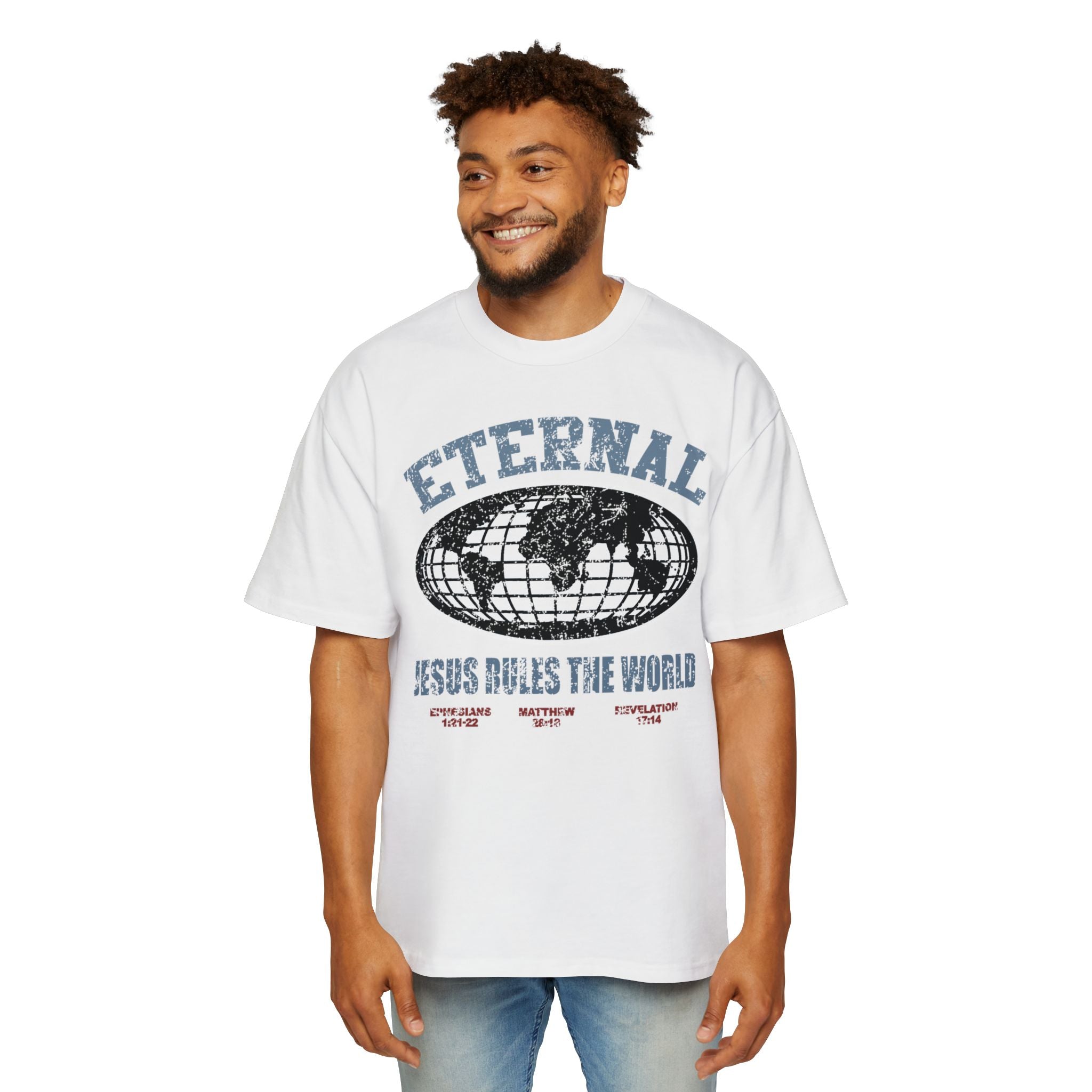 JESUS RULES THE WORLD TEE - WHITE