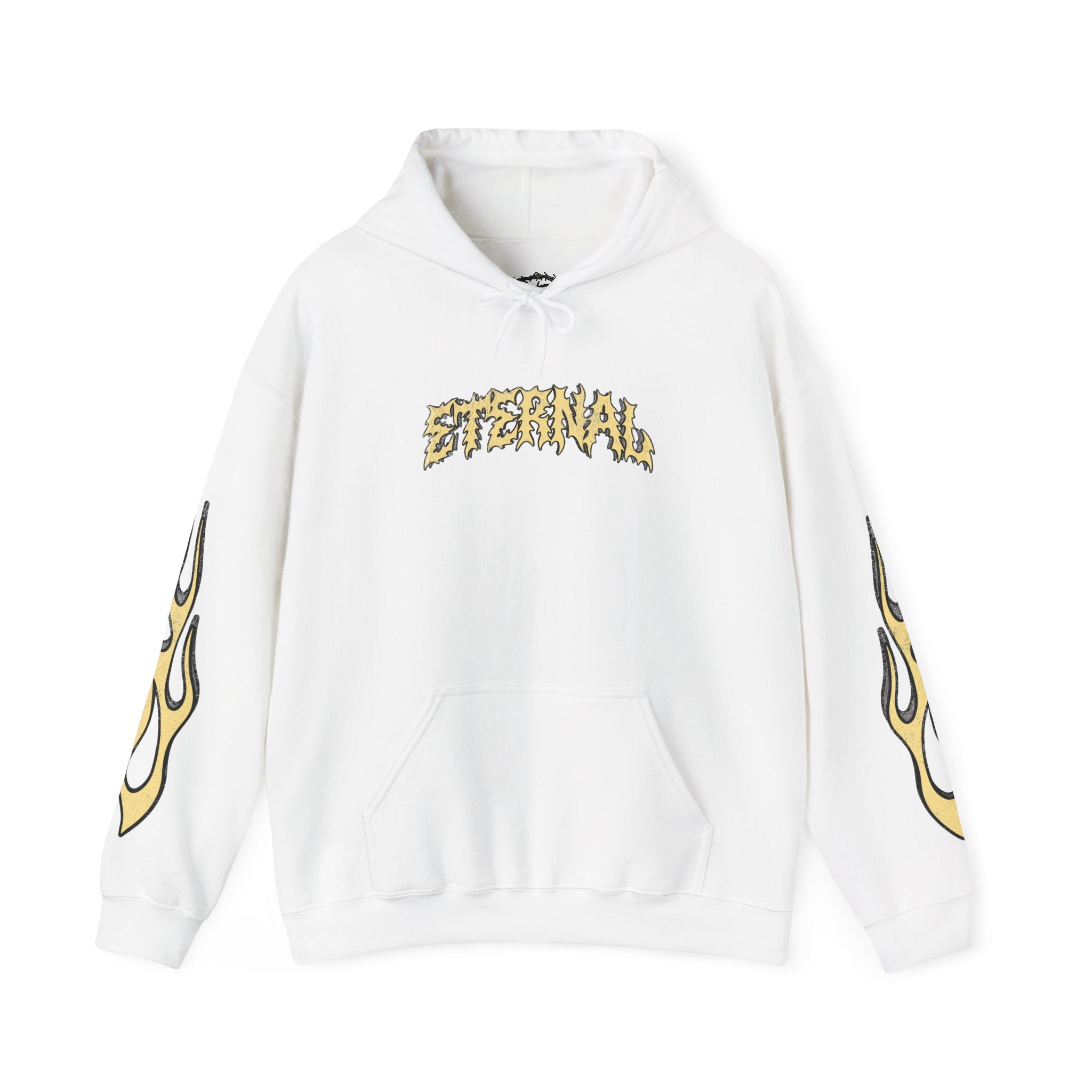 Yellow Flame Hoodie - White