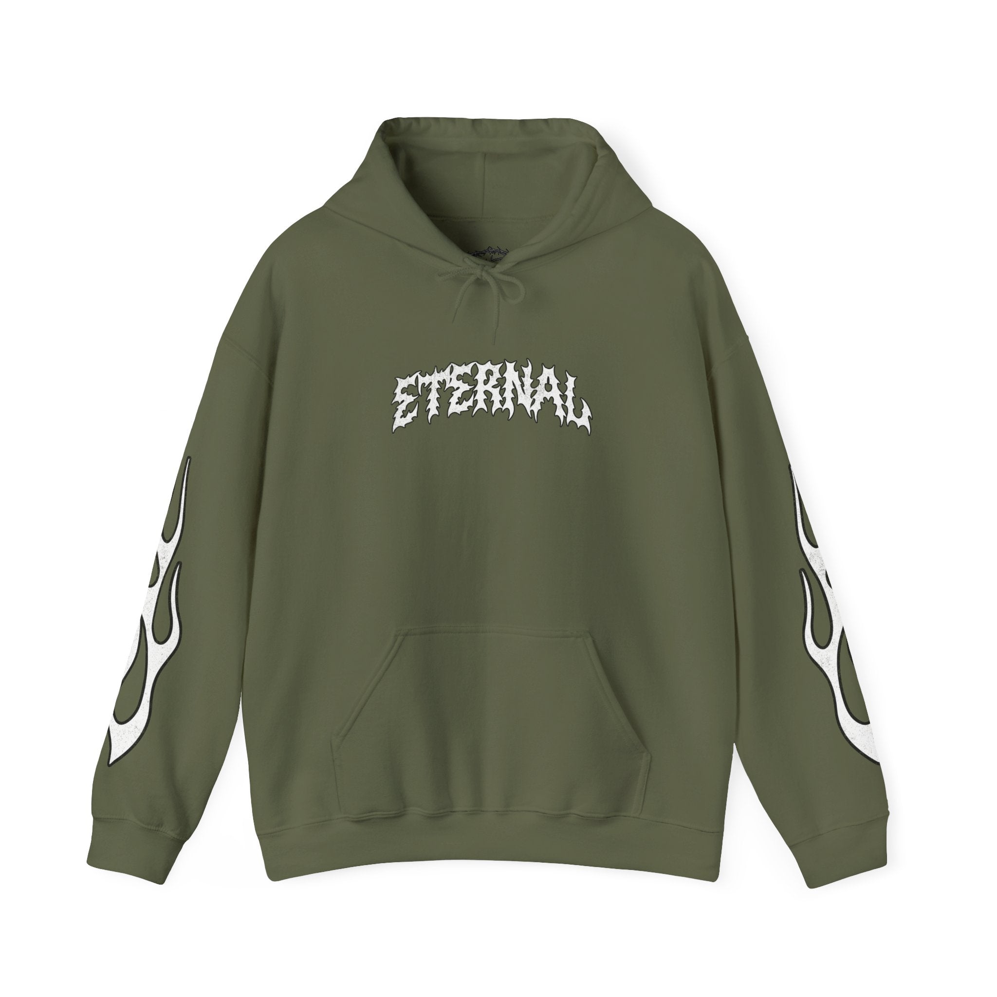 White Flame Hoodie - Military Green